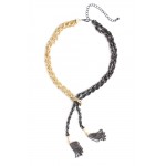 Adriana Knot Tassel Y Chain Mixed Metal Necklace